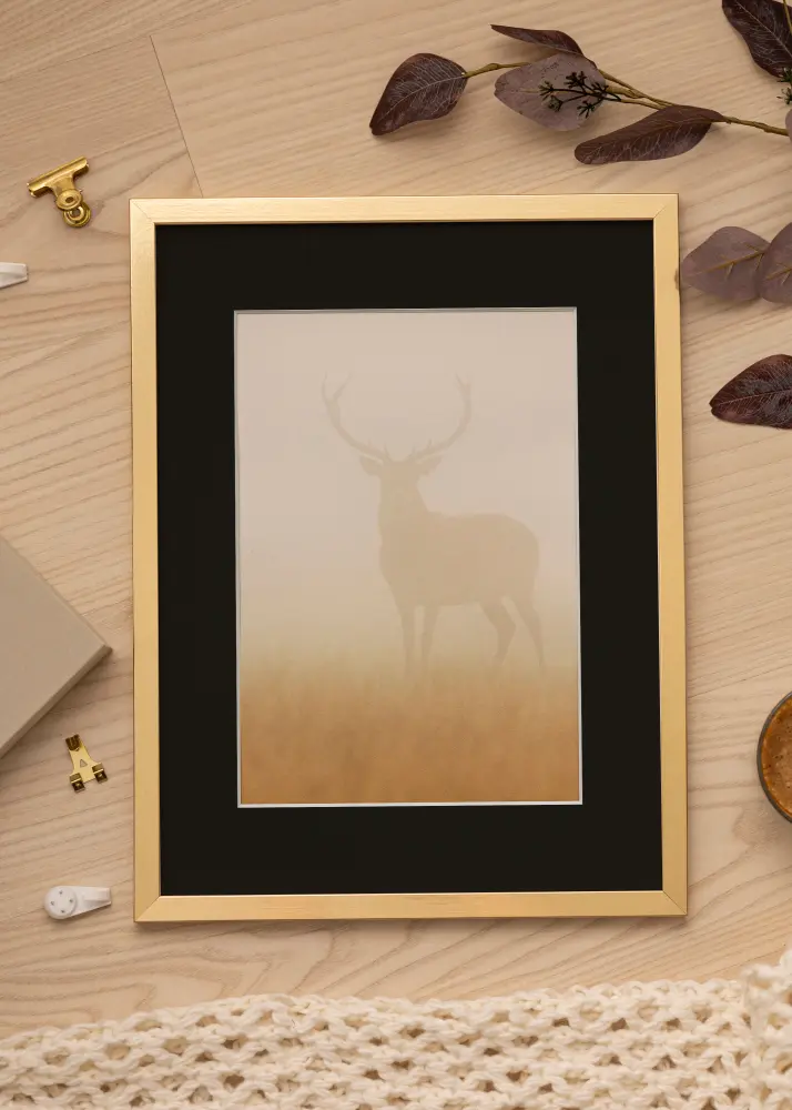 Raam Trendy kuldne 30x40 cm - paspartuu muster 21x29,7 cm (A4)
