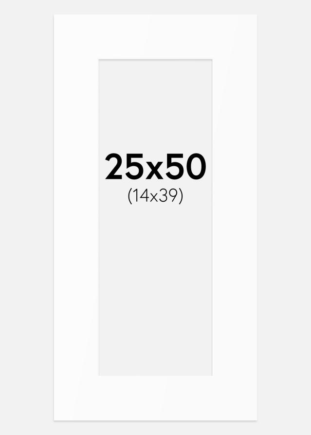 Paspartuu Valge Standard (Valge Südamik) 25x50 cm (14x39)