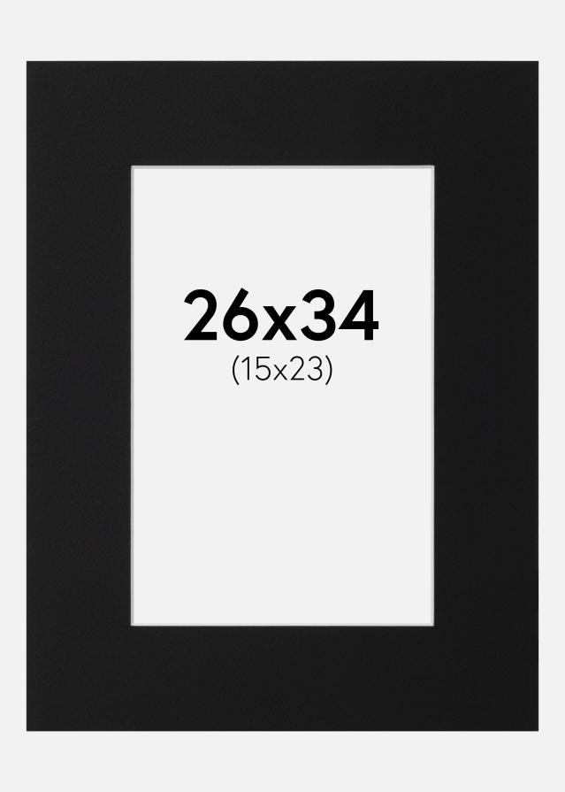 Paspartuu Must Standard (Valge Südamik) 26x34 cm (15x23)