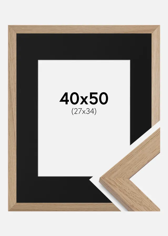 Raam Trendline tamm 40x50 cm - paspartuu muster 28x35 cm