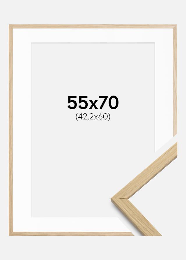 Raam Edsbyn tamm 55x70 cm - paspartuu valge 43,2x61 cm (A2+)