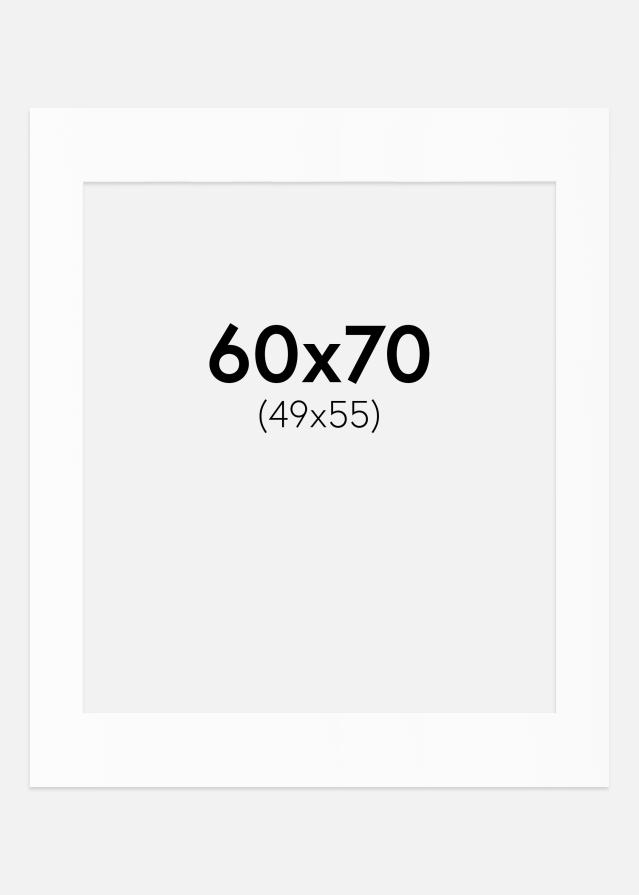 Paspartuu valge standard Valge äär 60x70 cm (49x55)