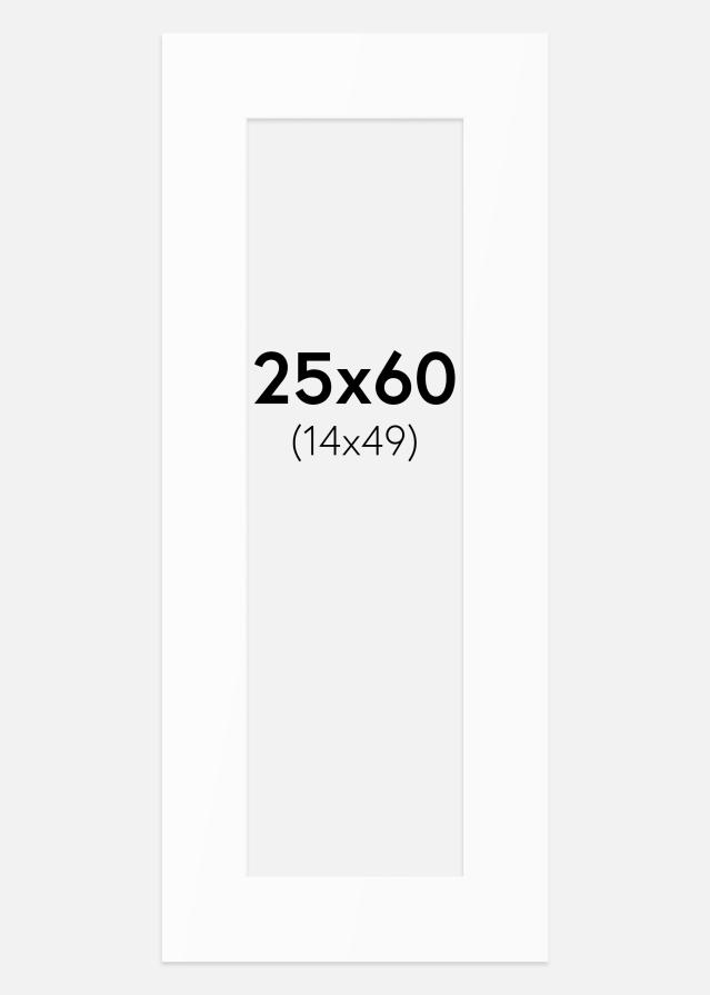 Paspartuu Valge Standard (Valge Südamik) 25x60 cm (14x49)