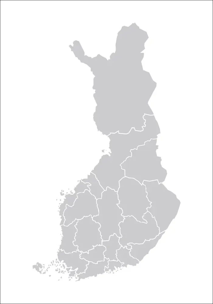 Kaart - Finland - hall Plakat