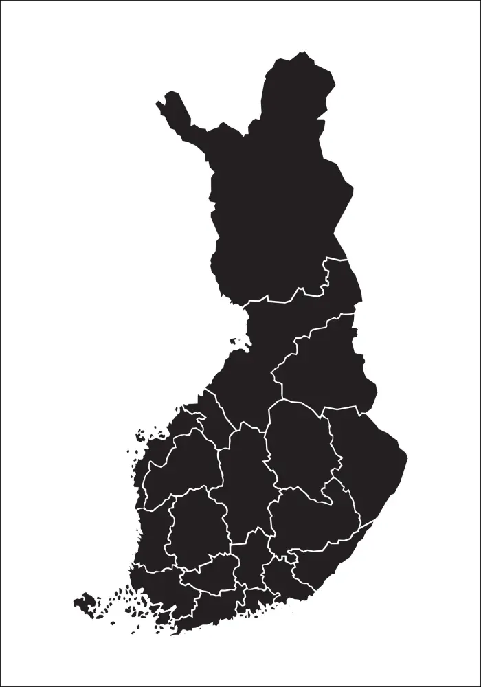 Kaart - Finland - muster Plakat