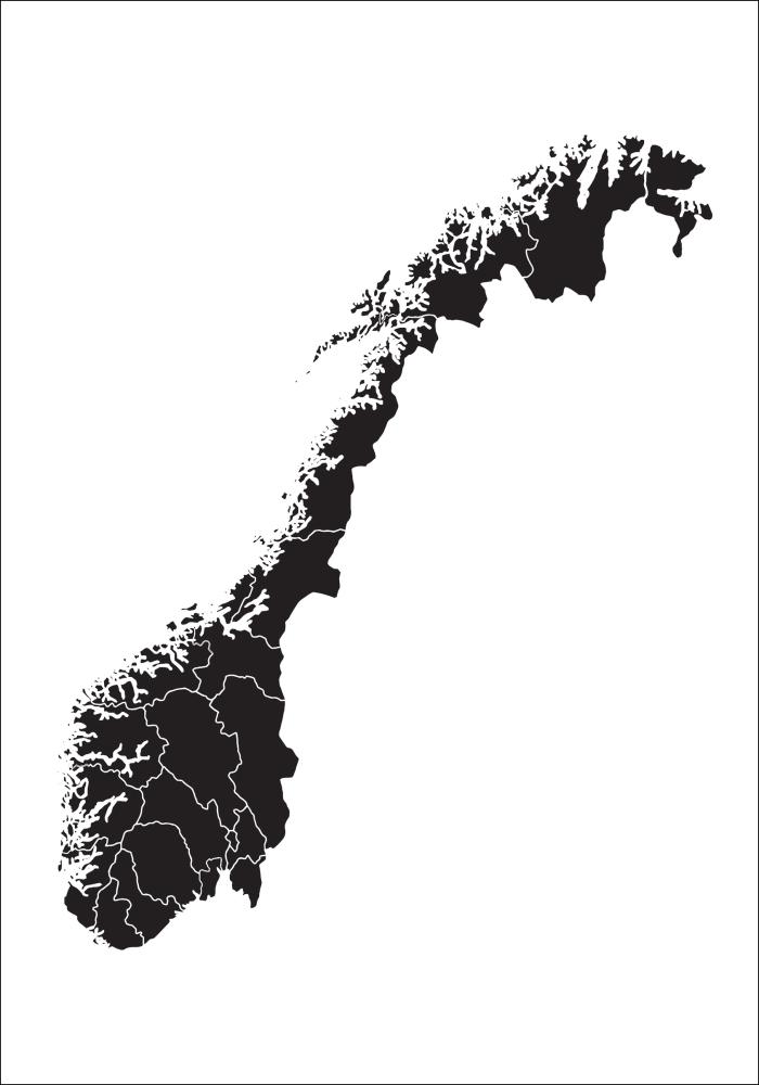 Kaart - Norge - muster Plakat