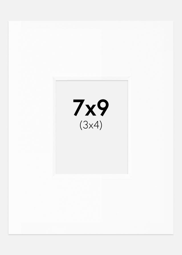 Paspartuu valge standard Valge äär 7x9 cm (3x4)