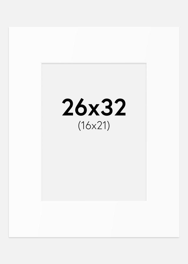 Paspartuu Valge Standard (Valge Südamik) 26x32 cm (16x21)