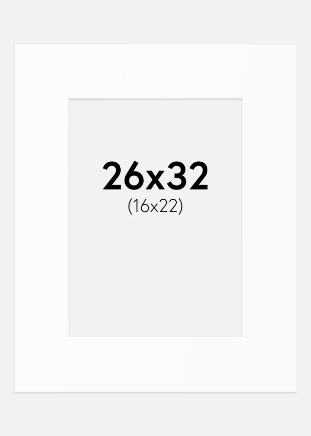 Paspartuu Valge Standard (Valge Südamik) 26x32 cm (16x22)