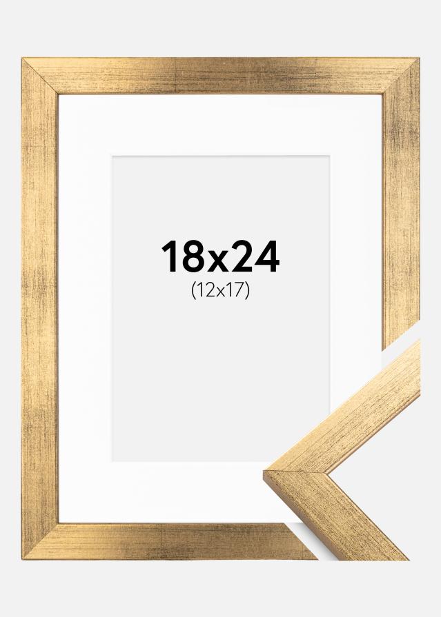 Raam stiilne kuldne 18x24 cm - paspartuu valge 13x18 cm
