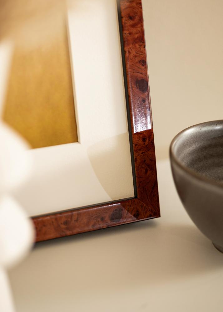 Raam Hermes Akruulklaas Burr Walnut 24x30 cm