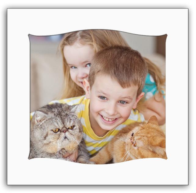 Paspartuu valge laineline 50x50 cm (39x39)