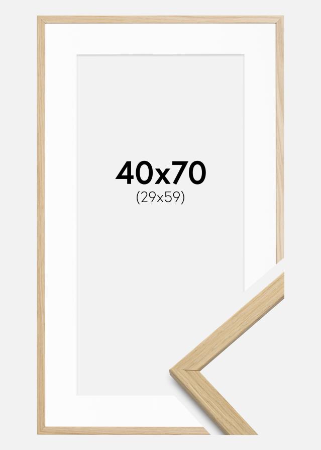 Raam Edsbyn tamm 40x70 cm - paspartuu valge 30x60 cm