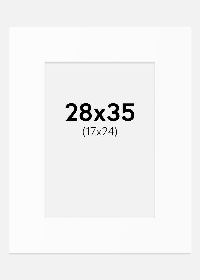 Paspartuu Valge Standard (Valge Südamik) 28x35 cm (17x24)