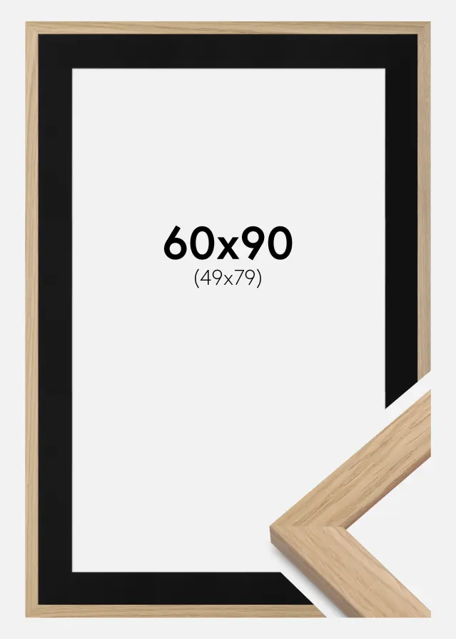 Raam Oak Wood 60x90 cm - paspartuu muster 50x80 cm