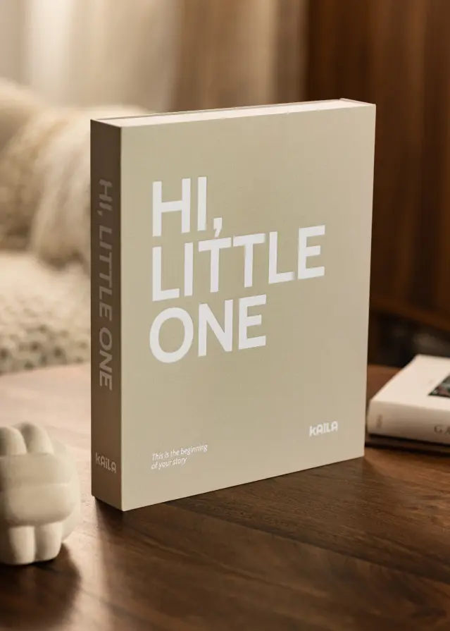 KAILA HI LITTLE ONE Grey - Coffee Table Photo Album (60 musta lehekülge)