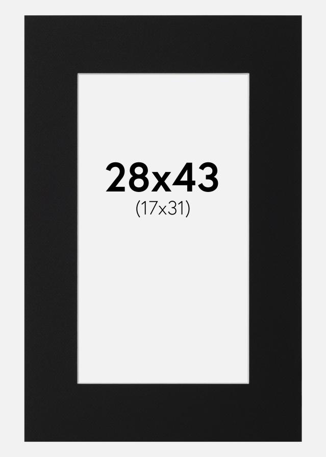 Paspartuu Must Standard (Valge Südamik) 28x43 cm (17x31)