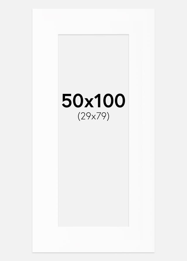 Paspartuu valge standard Valge äär 50x100 cm (29x79)