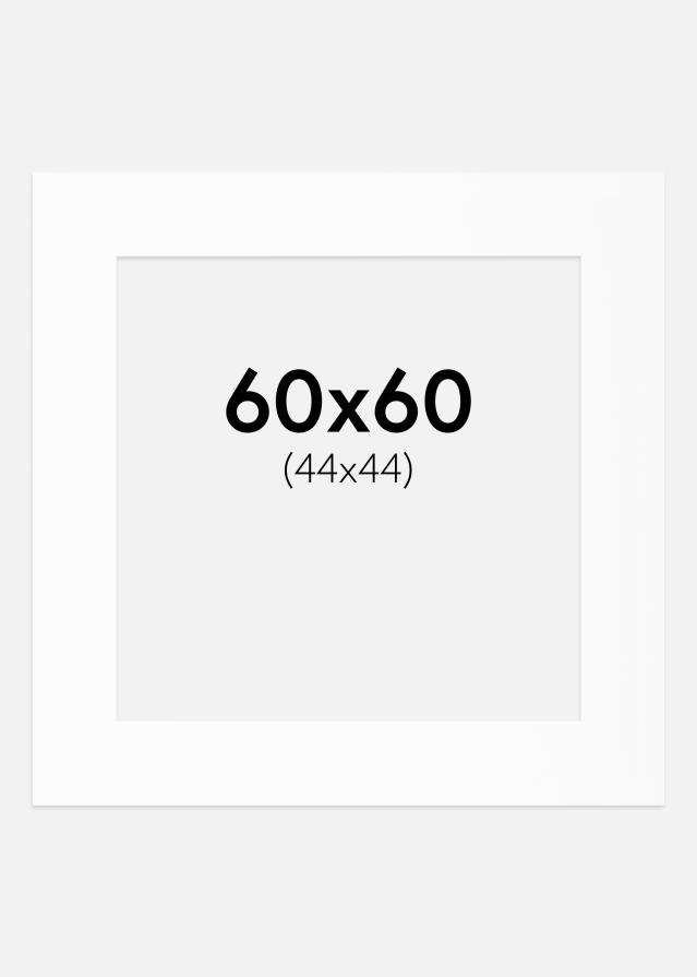 Paspartuu valge standard Valge äär 60x60 cm (44x44)