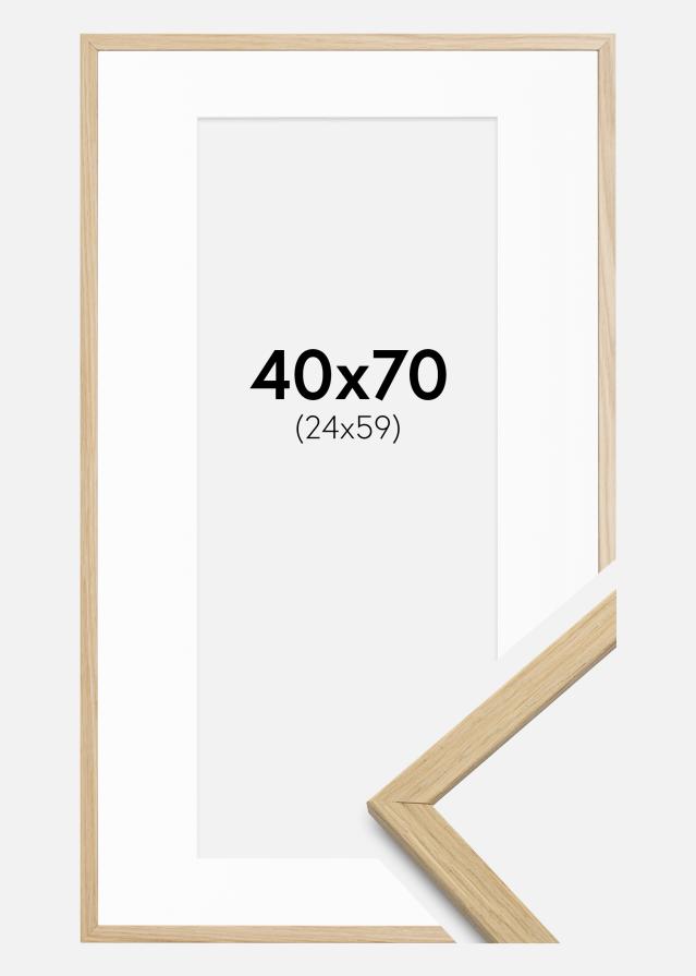 Raam Edsbyn tamm 40x70 cm - paspartuu valge 25x60 cm