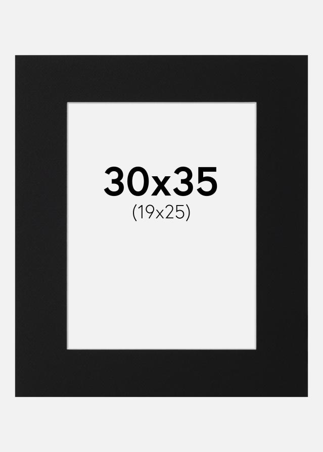Paspartuu Must Standard (Valge Südamik) 30x35 cm (19x25)