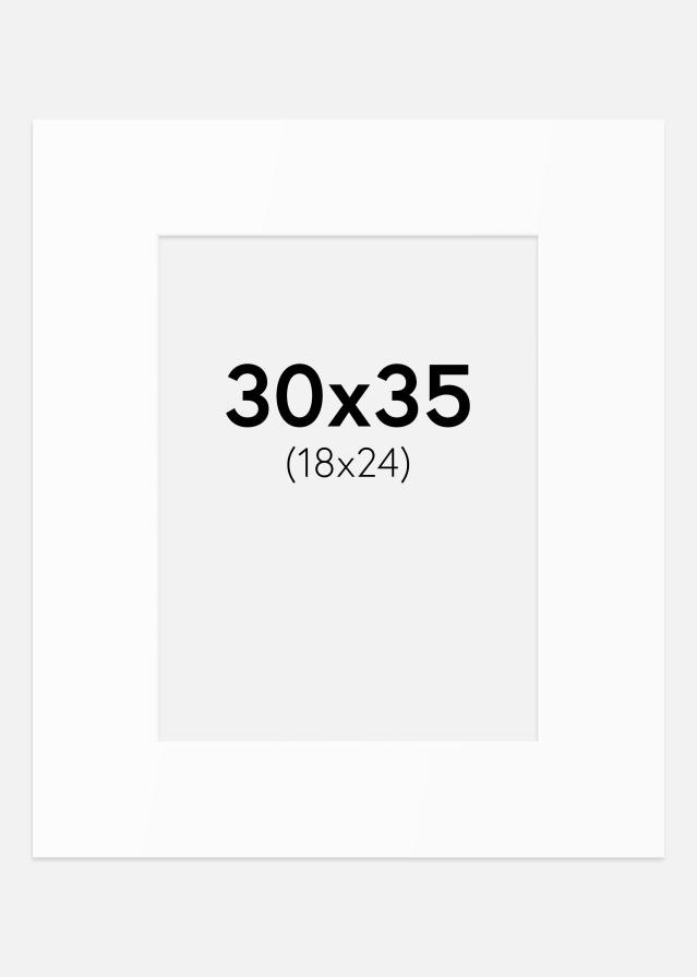 Paspartuu Valge Standard (Valge Südamik) 30x35 cm (18x24)