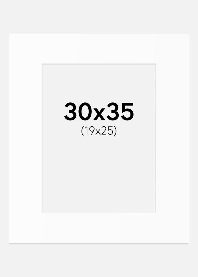 Paspartuu Valge Standard (Valge Südamik) 30x35 cm (19x25)