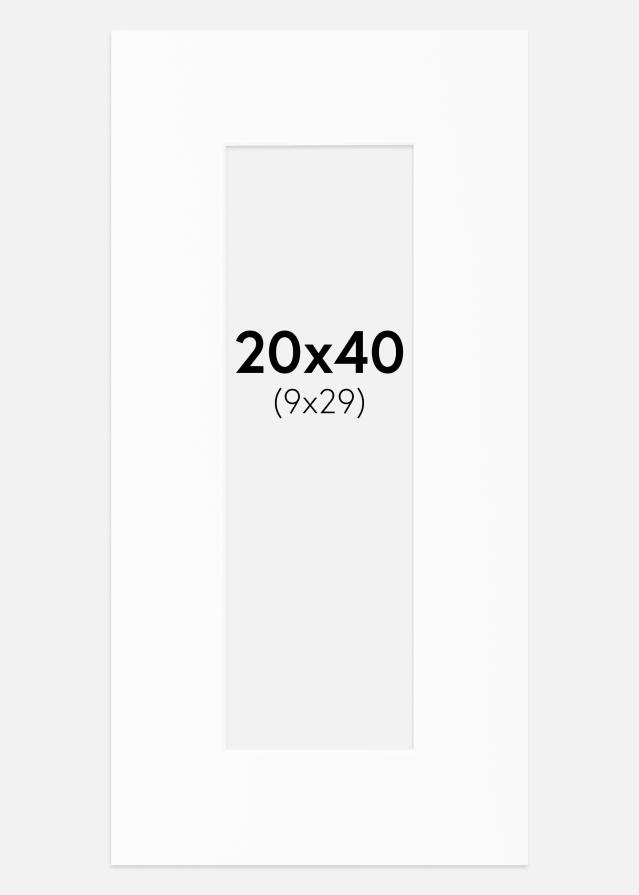 Paspartuu valge standard Valge äär 20x40 cm (9x29)