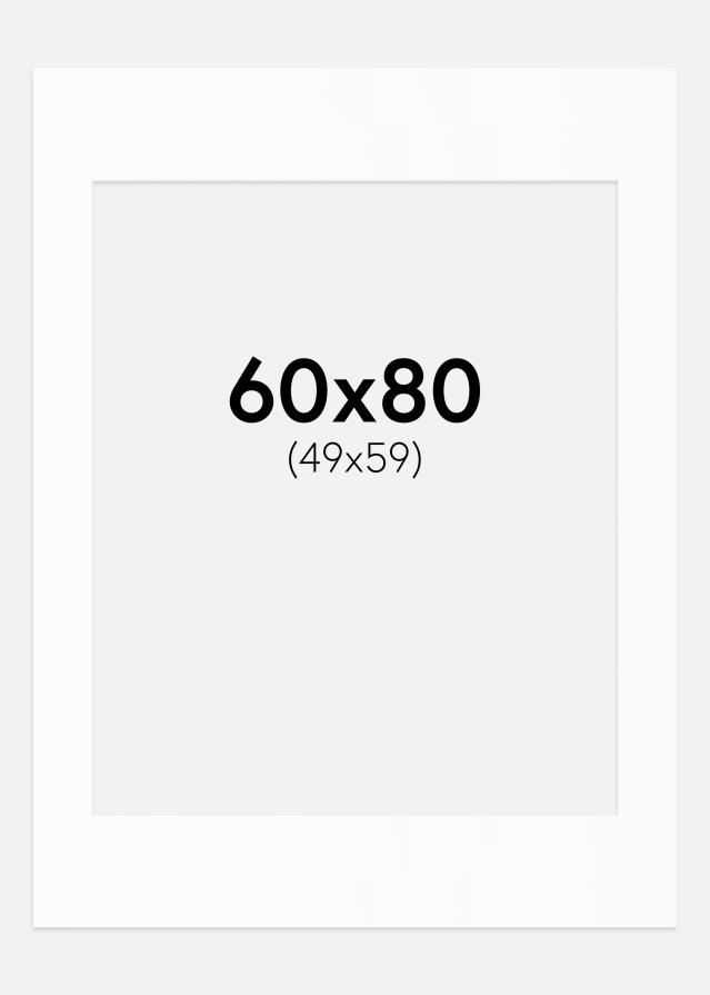 Paspartuu valge standard Valge äär 60x80 cm (49x59)