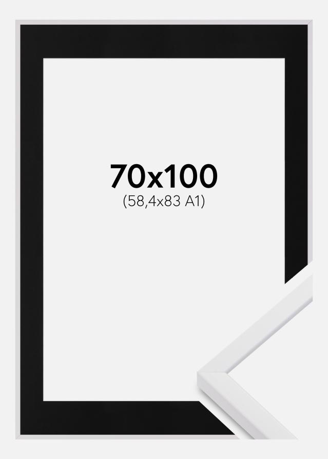 Raam E-Line valge 70x100 cm - paspartuu muster 59,4x84 cm (A1)