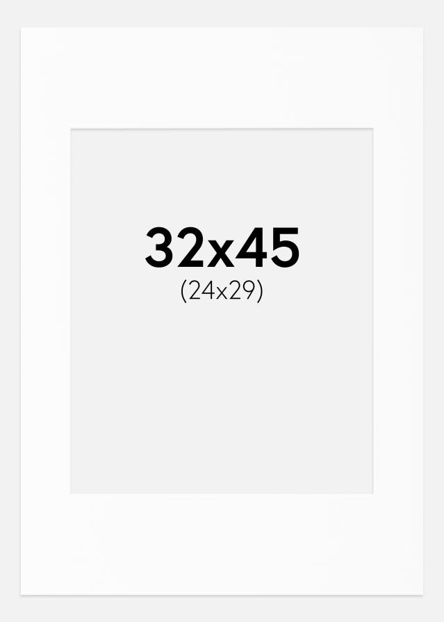 Paspartuu valge standard Valge äär 32x45 cm (24x29)