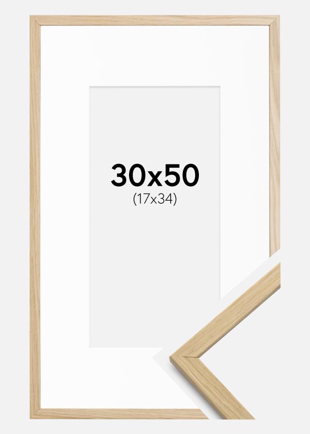 Raam Edsbyn tamm 30x50 cm - paspartuu valge 18x35 cm