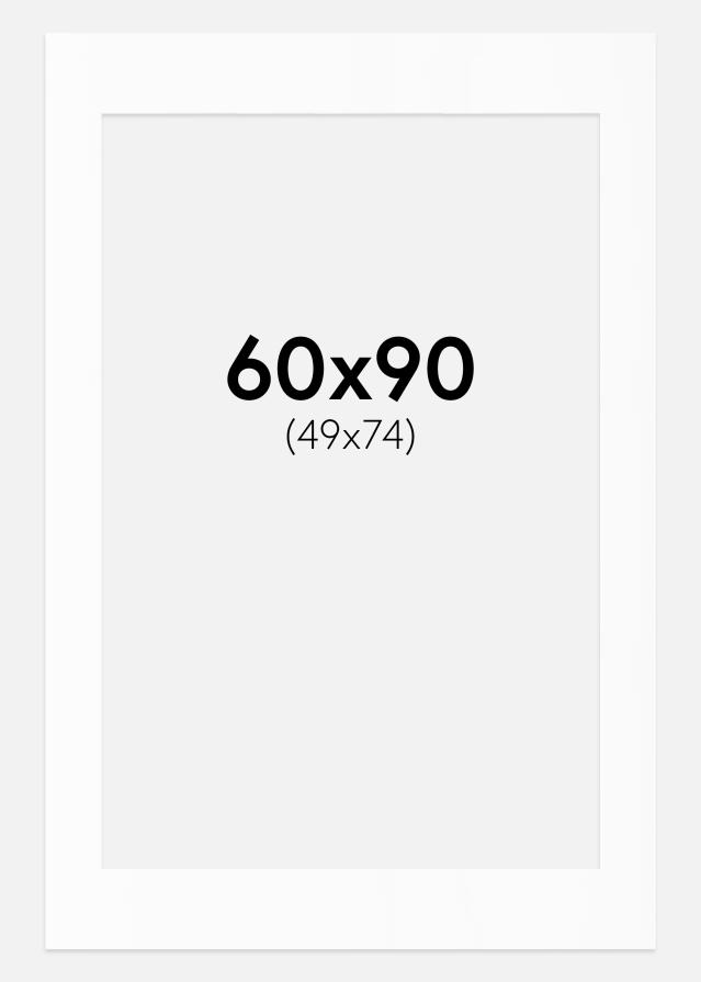 Paspartuu valge standard Valge äär 60x90 cm (49x74)