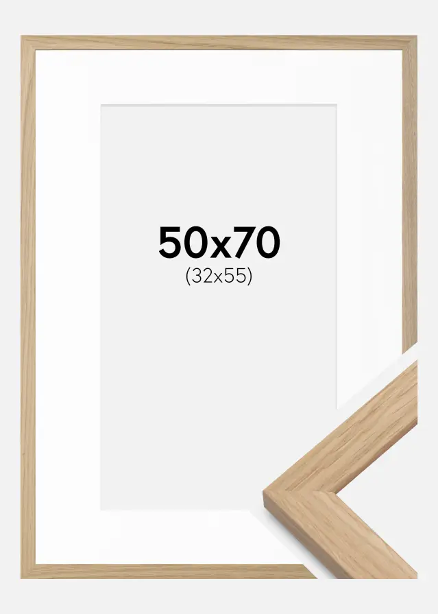 Raam Oak Wood 50x70 cm - paspartuu valge 33x56 cm