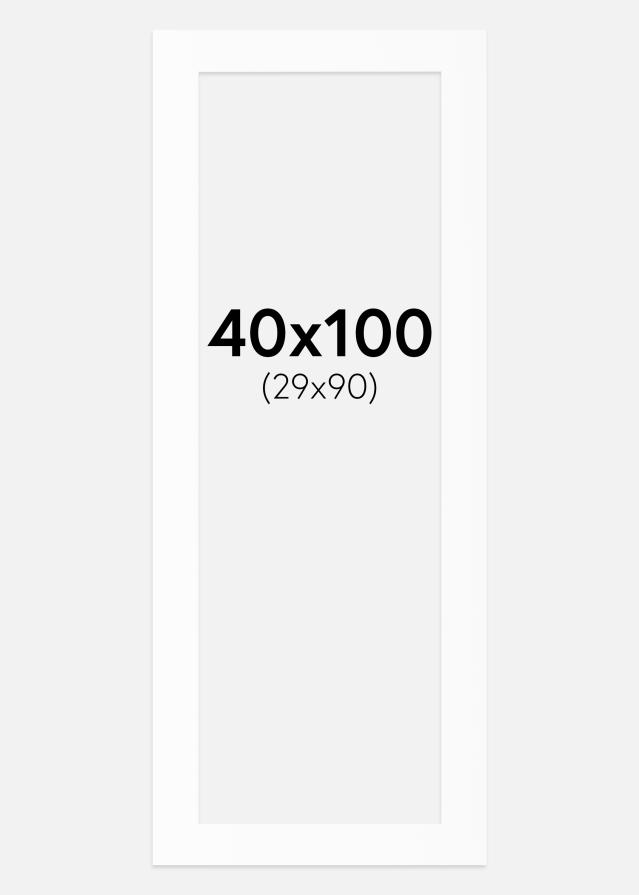 Paspartuu valge standard Valge äär 40x100 cm (29x90)