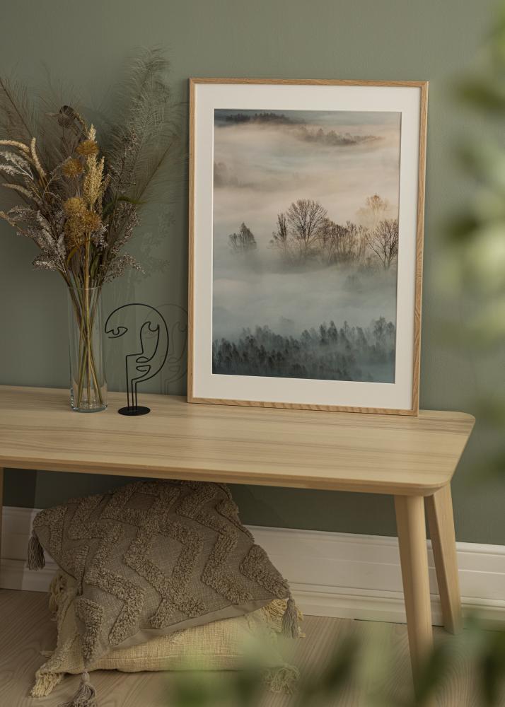 Raam Oslo tamm 60x80 cm - paspartuu valge 50x65 cm