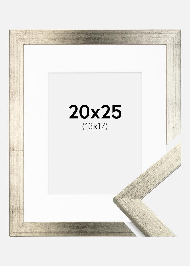 Raam stiilne hobedane 20x25 cm - paspartuu valge 14x18 cm