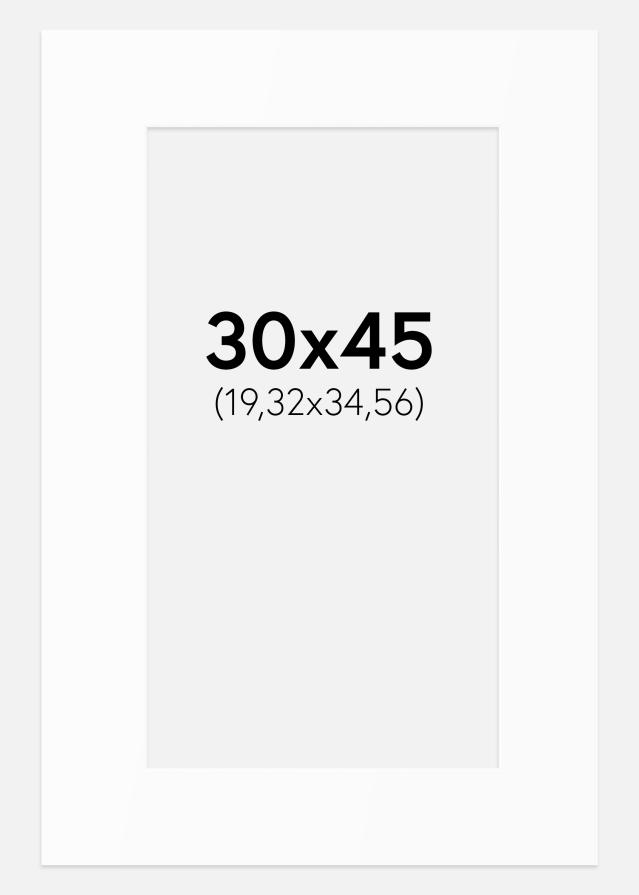 Paspartuu Valge Standard (Valge Südamik) 30x45 cm (19,32x34,56)