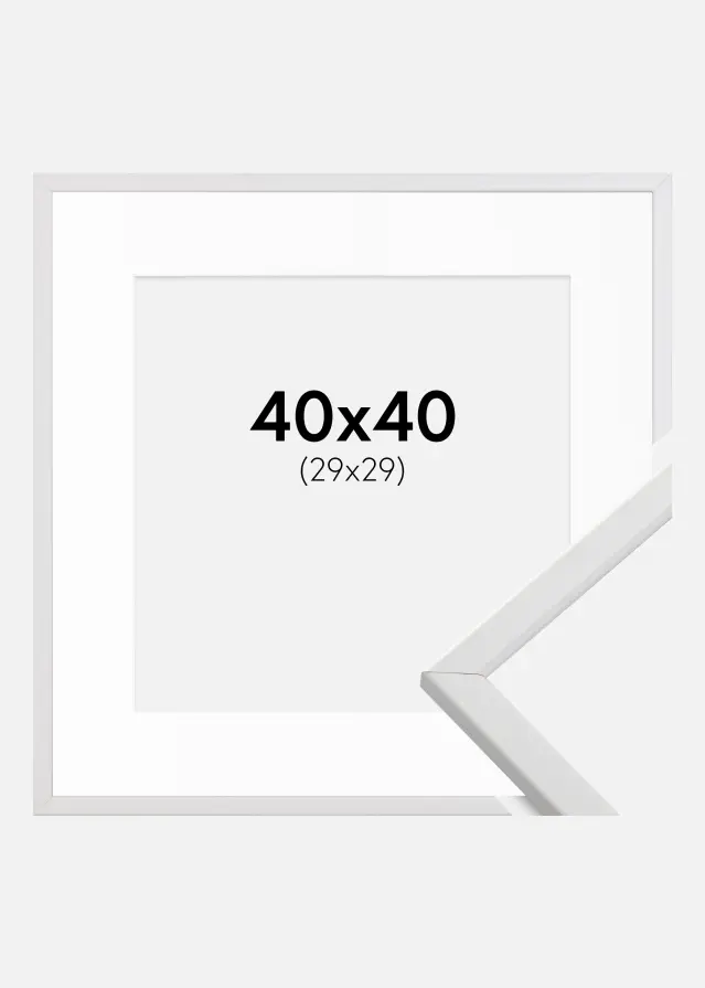 Raam Galant valge 40x40 cm - paspartuu valge 30x30 cm