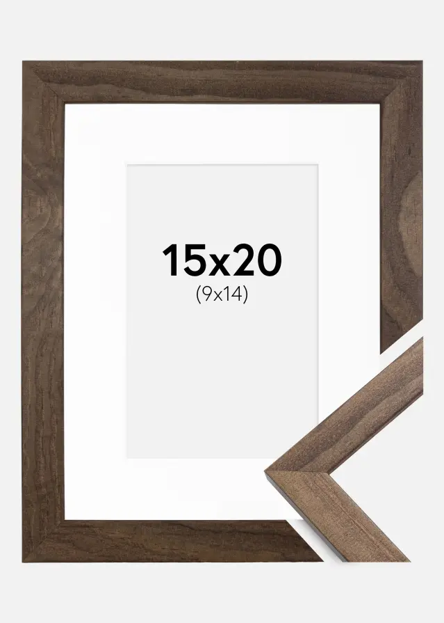 Raam stiilne pahkel 15x20 cm - paspartuu valge 10x15 cm