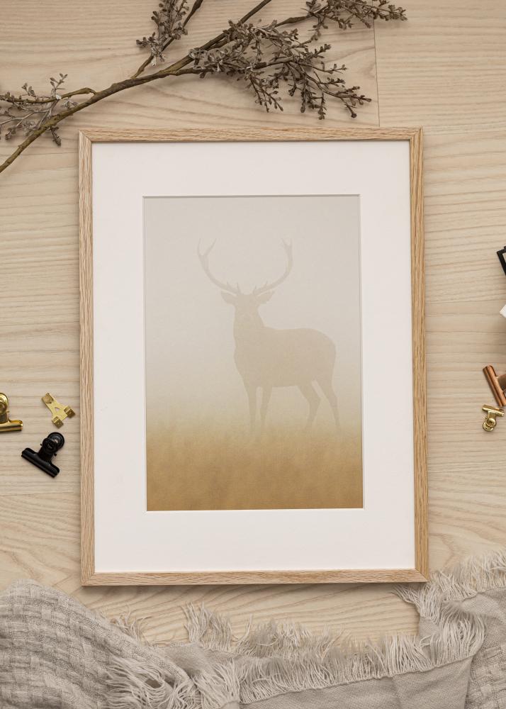 Raam Oslo tamm 60x80 cm - paspartuu valge 50x65 cm