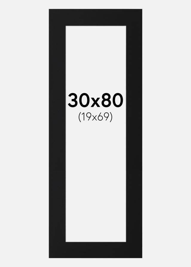 Paspartuu Must Standard (Valge Südamik) 30x80 cm (19x69)