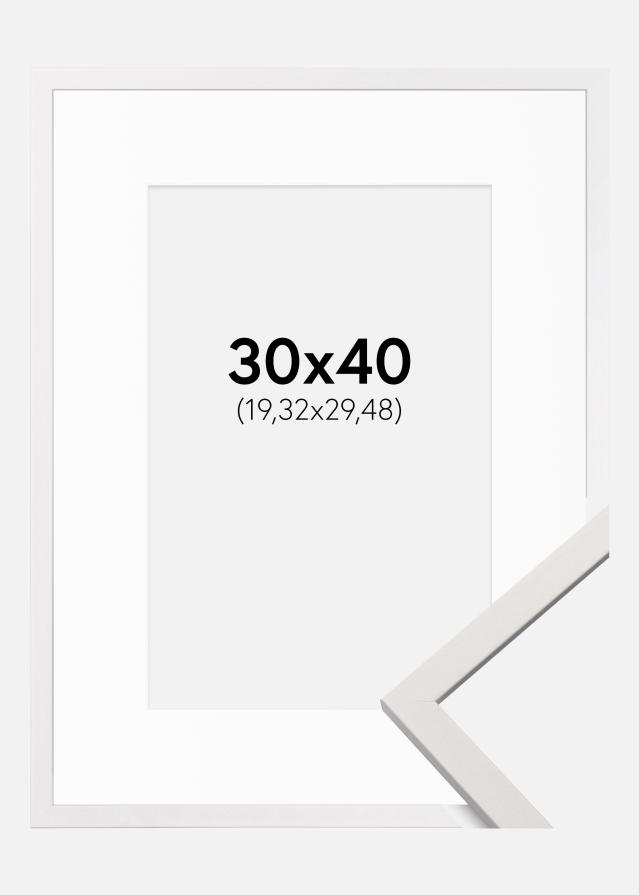 Raam Edsbyn valge 30x40 cm - paspartuu valge 8x12 inches