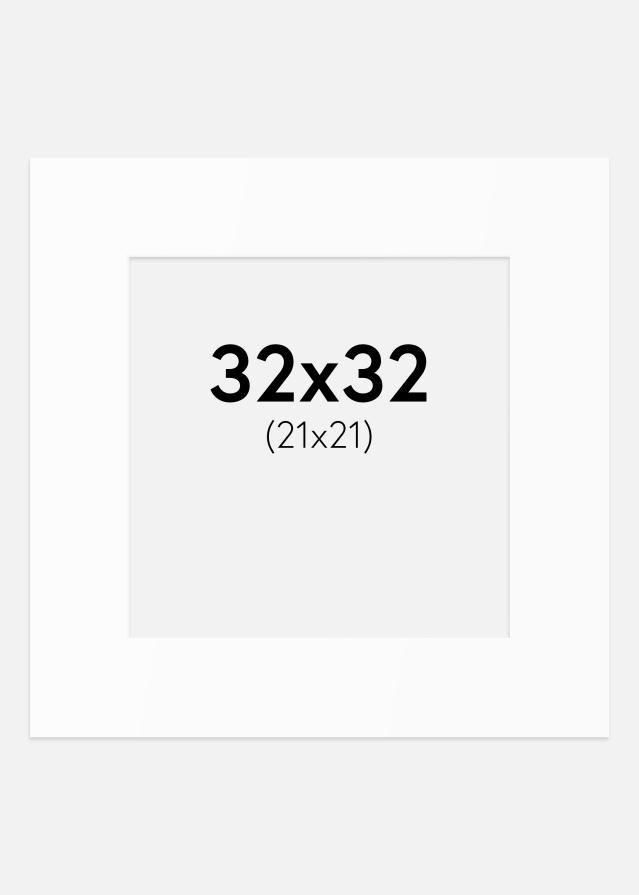 Paspartuu Valge Standard (Valge Südamik) 32x32 cm (21x21)