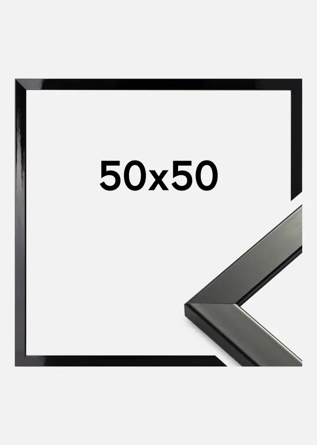 Raam Uppsala Akruulklaas must korglaige 50x50 cm