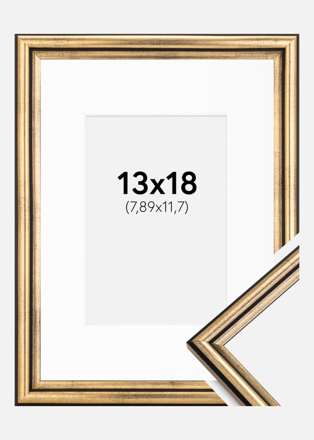Raam Horndal kuldne 13x18 cm - paspartuu valge 3,5x5 inches