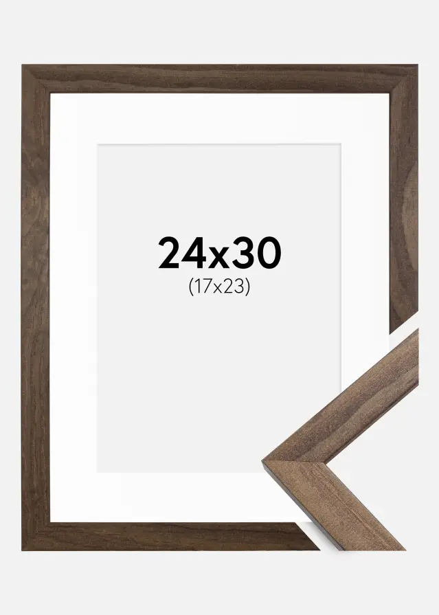 Raam stiilne pahkel 24x30 cm - paspartuu valge 18x24 cm