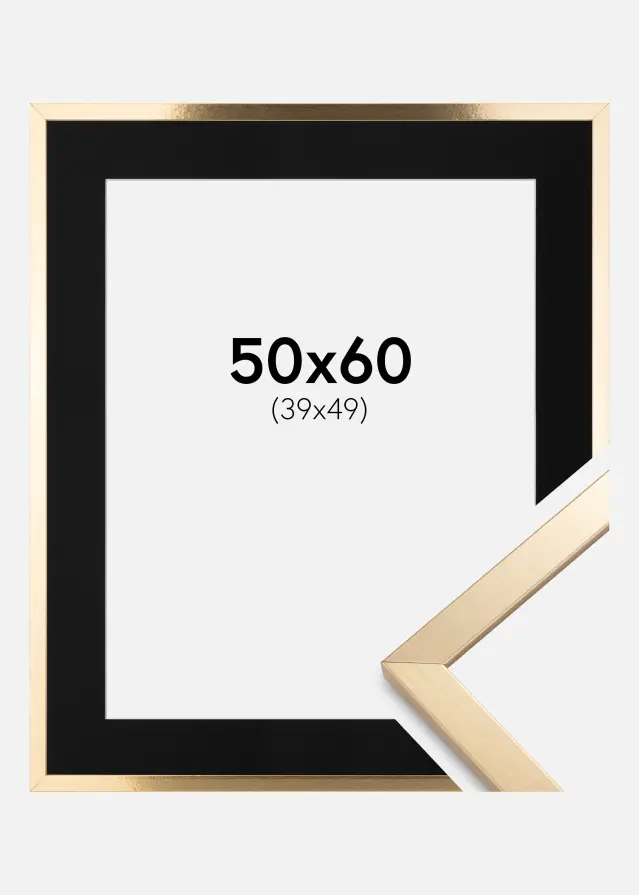 Raam Trendy kuldne 50x60 cm - paspartuu muster 40x50 cm