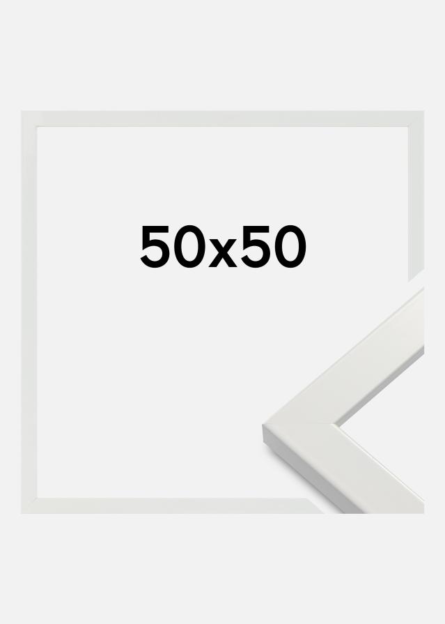 Raam White Wood Glossy Akruulklaas 50x50 cm