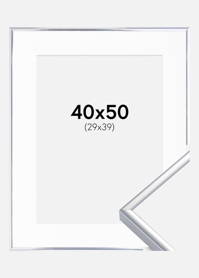 Raam alumiinium tuhm hobedane 40x50 cm - paspartuu valge 30x40 cm